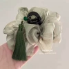 26# green bamboo leaves painting folds clouds and tassels about 12.5cm