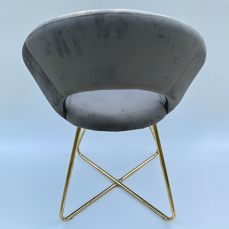 Transfronterizos simple silla de comedor redonda de espalda al por mayor taburetes de comedor casero silla de ocio silla de comedor de terciopelo tipo luna