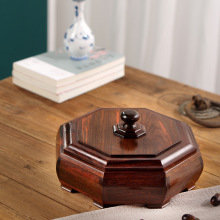 老挝大红酸枝花梨木独板干果盘家用客厅红木糖果坚果盒结婚待客