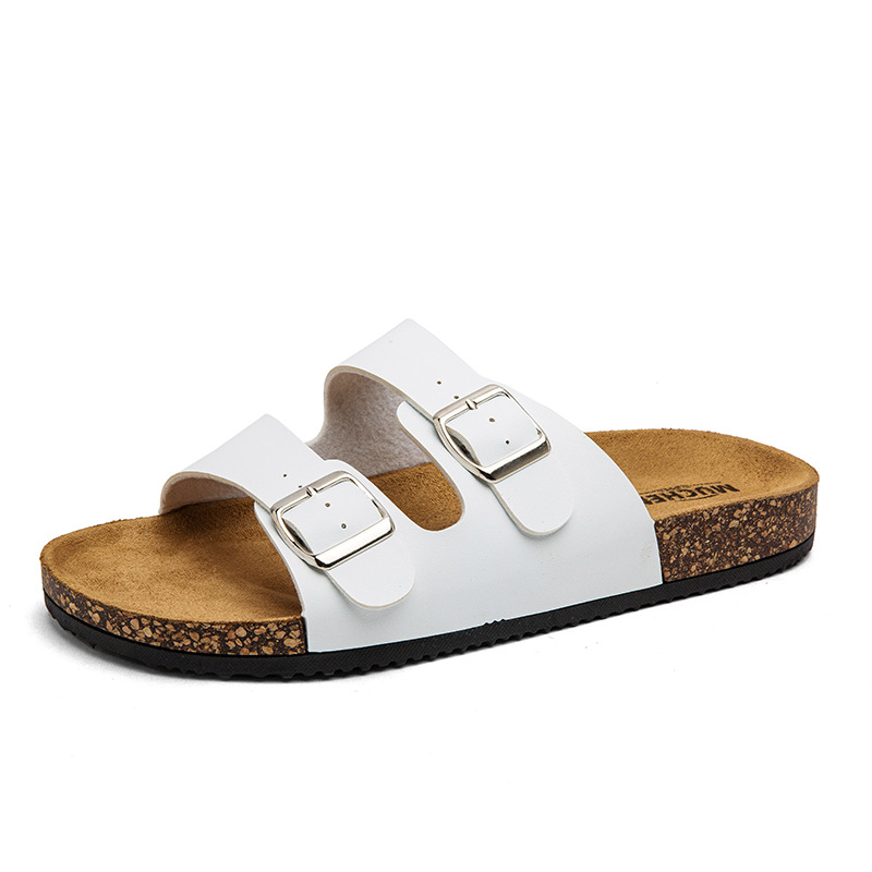 Zapatillas Birkenstock de verano, uso casual, sandalias y zapatillas de pareja con punta abierta de doble hebilla, estilo explosivo transfronterizo, chanclas retro para hombres