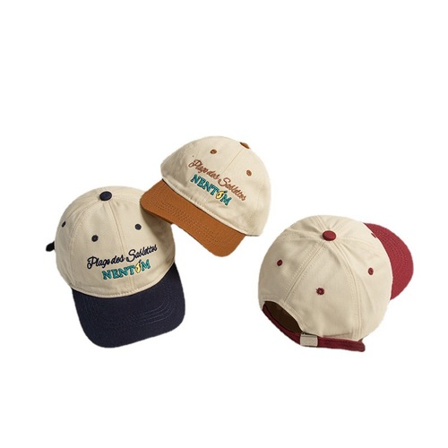 Contrast color parent-child caps, spring and autumn Korean style fashionable baseball caps for men and women, casual family of three hats, fashionable hats