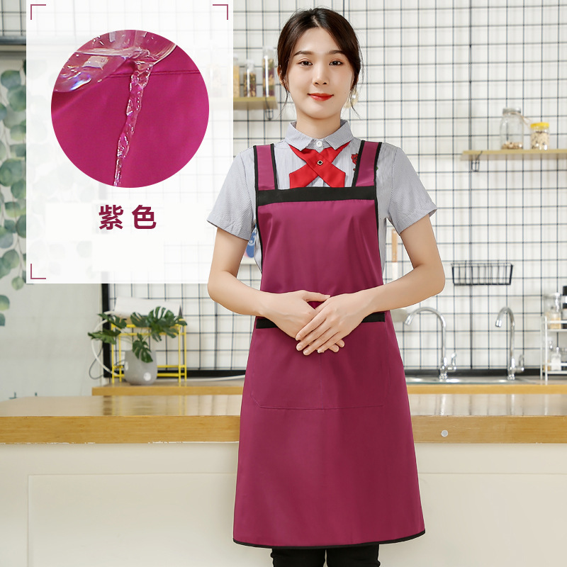 Comercio exterior a prueba de aceite impermeable delantal cocina tienda materna e infantil piscina tienda de lavado de coches guardapolvos Halter en forma de H delantal al por mayor