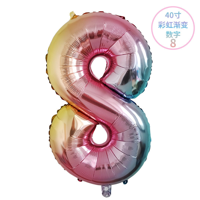 Globo de aluminio digital de 40 pulgadas, globo de aluminio con números grandes, versión delgada de 90 cm, varios colores de globos con números