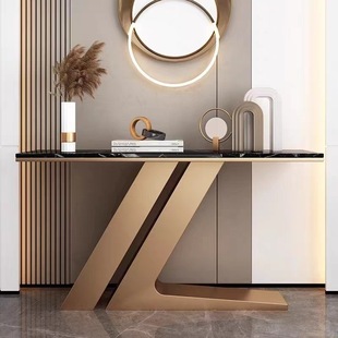 Light Luxury Art Entrance Table Marble Wall Entrance Table Modern Simple Entry Table New Chinese Style Entrance Cabinet
