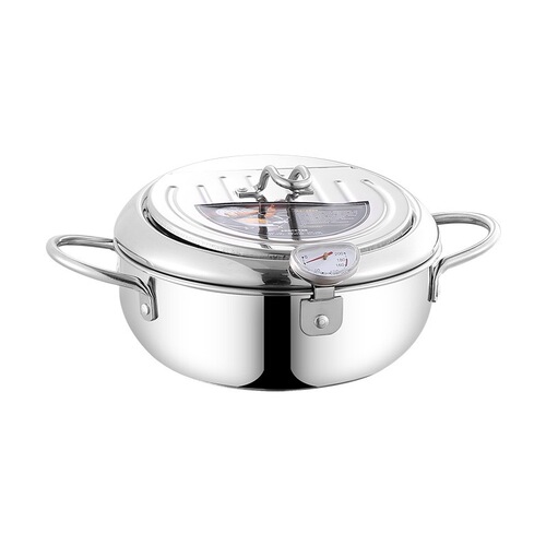 304 stainless steel deep fryer, household Japanese small fryer, induction cooker, gas tempura fryer, non-stick frying pan