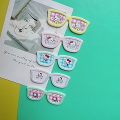 新しい漫画猫メガネ装飾アクセサリー diy 手作りヘアピン下駄靴花水カップ素材パッチ