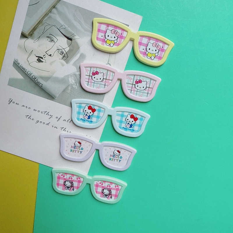 新しい漫画猫メガネ装飾アクセサリー diy 手作りヘアピン下駄靴花水カップ素材パッチ|undefined