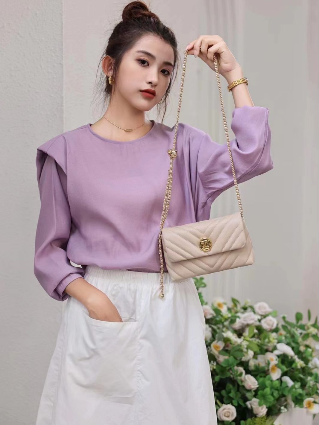 Bolso de las mujeres de cuero genuino mini estilo Chanel cadena de la bola de oro bolsa verano suave cuero de vaca elegante hombro crossbody MINI BOLSA