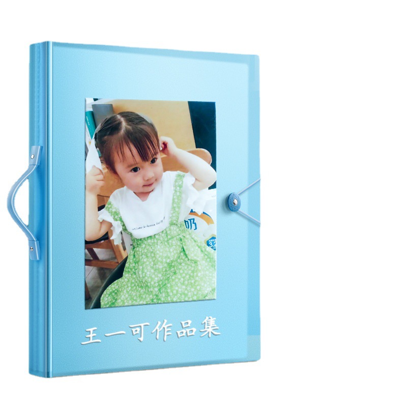 A3 álbum de imágenes portátil colección de arte infantil almacenamiento clip de imagen cartel libro de almacenamiento de papel de imagen portátil carpeta de almacenamiento