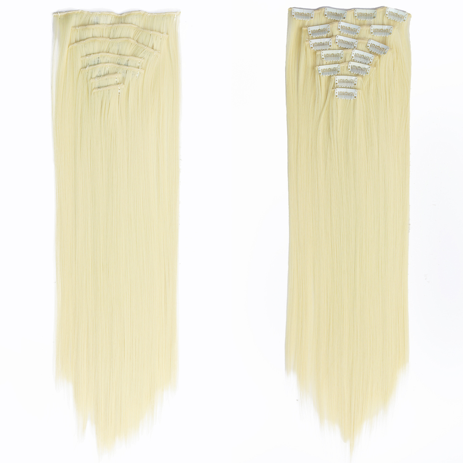 Peruca de mujer clip cabello recto 16 cabello largo cabello recto extensión fibra cabello largo recto