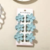 #10 Frosted Haze Blue [6-piece set with card] 3.5cm five-petal flower style