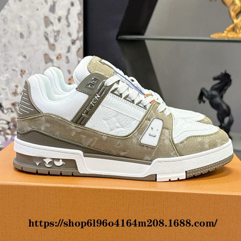Cross-Border Trainer Cowhide Men's and Women's Sneakers Limited Edition Pure Original Empty Glue High Luxury 2025L New Gradient Printing