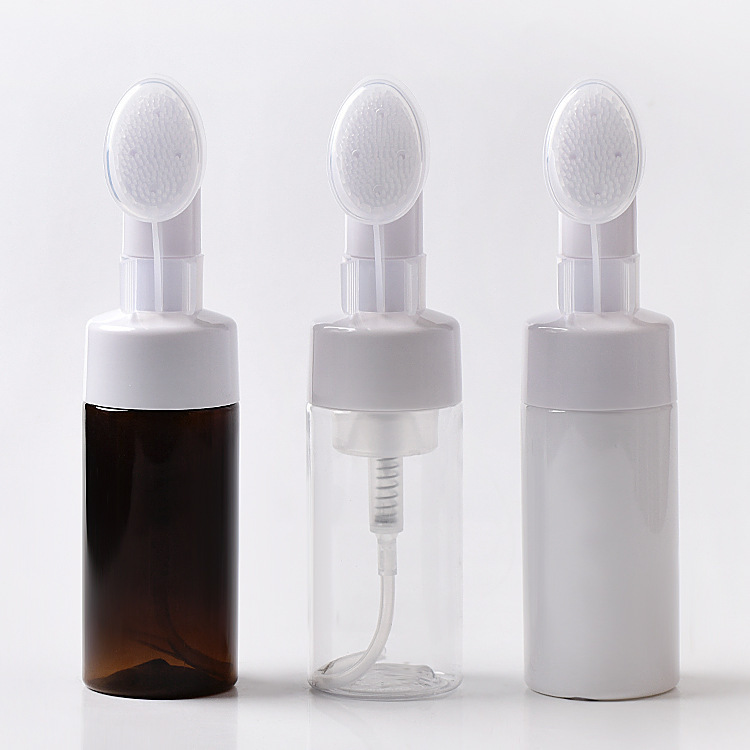 100ml 150ml 200mlミリリットルPET洗顔ムース瓶ブラシ付き発泡瓶洗顔料泡立て空瓶|undefined