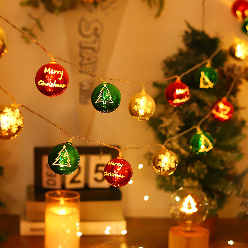 LED de Navidad lámpara decorativa galvanizada decoración bola ventana de árbol de Navidad diseño de estrellas de lámpara de diseño de cuerda de lámpara de bola