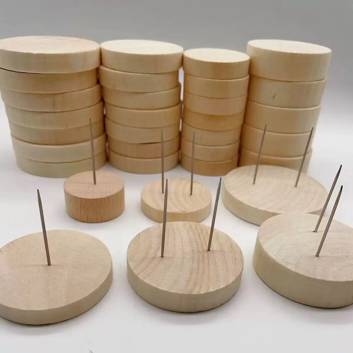 Fábrica directa muñeca ganchillo trenzado muñeca marco de apoyo tronco fijo base adornos de madera madera sólida image 5
