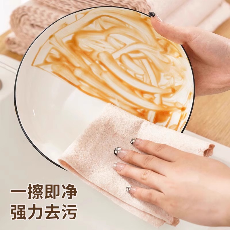 ヘチマ雑巾、油吸収食器洗い、家庭用キッチン雑巾、多機能、ノンスティックオイル、怠け者用の厚手のクリーニングクロス|undefined