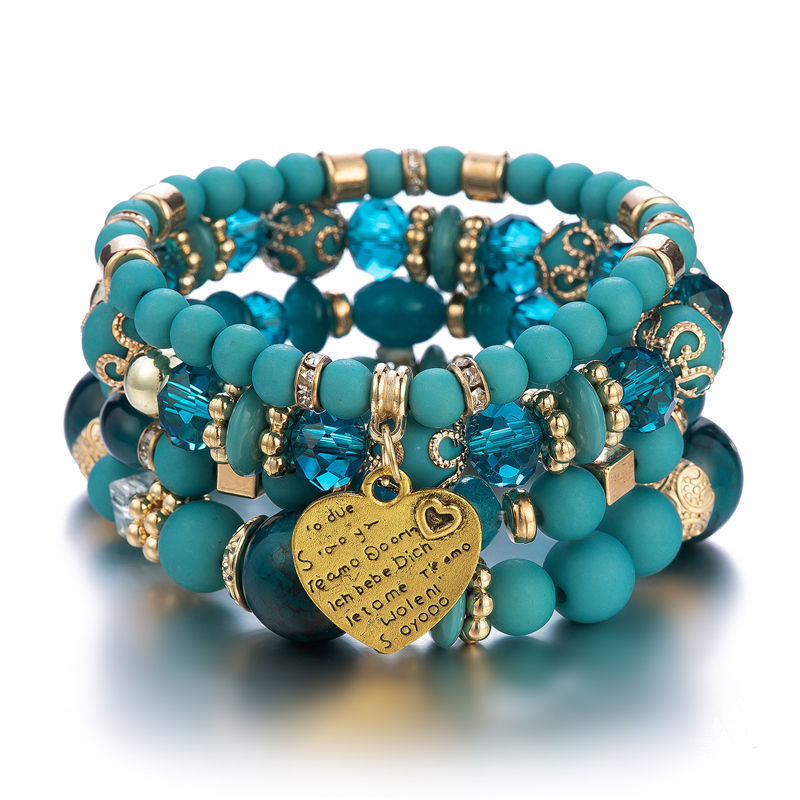 60g Weight Bracelets Classification 1 Set Quantity Bohemian Heart Shape Alloy Wholesale Bracelets