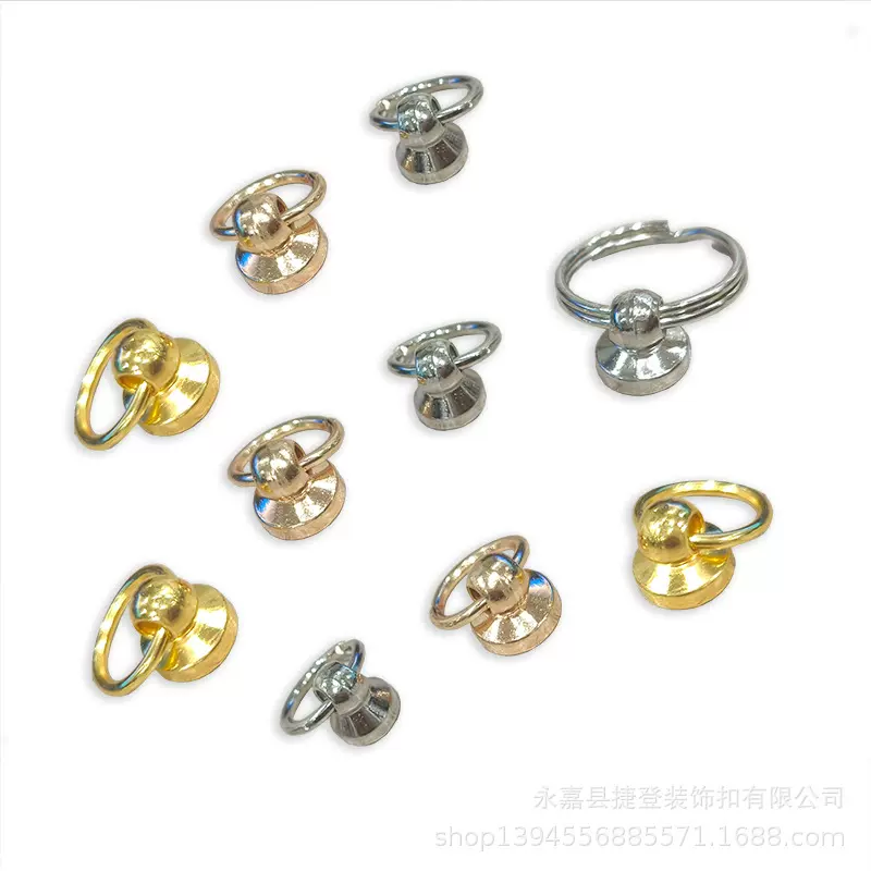 带环和尚头奶嘴钉单圈手机壳包包五金扣挂耳配件 配螺丝箱包
