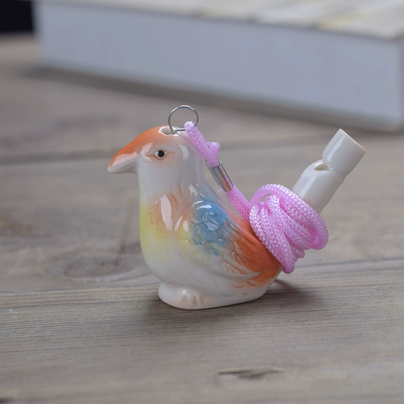 Ceramic Whistle Bird with Lanyard Music Whistle Ceramic Water Bird Scenic Stand Hot Selling Kindergarten Gifts