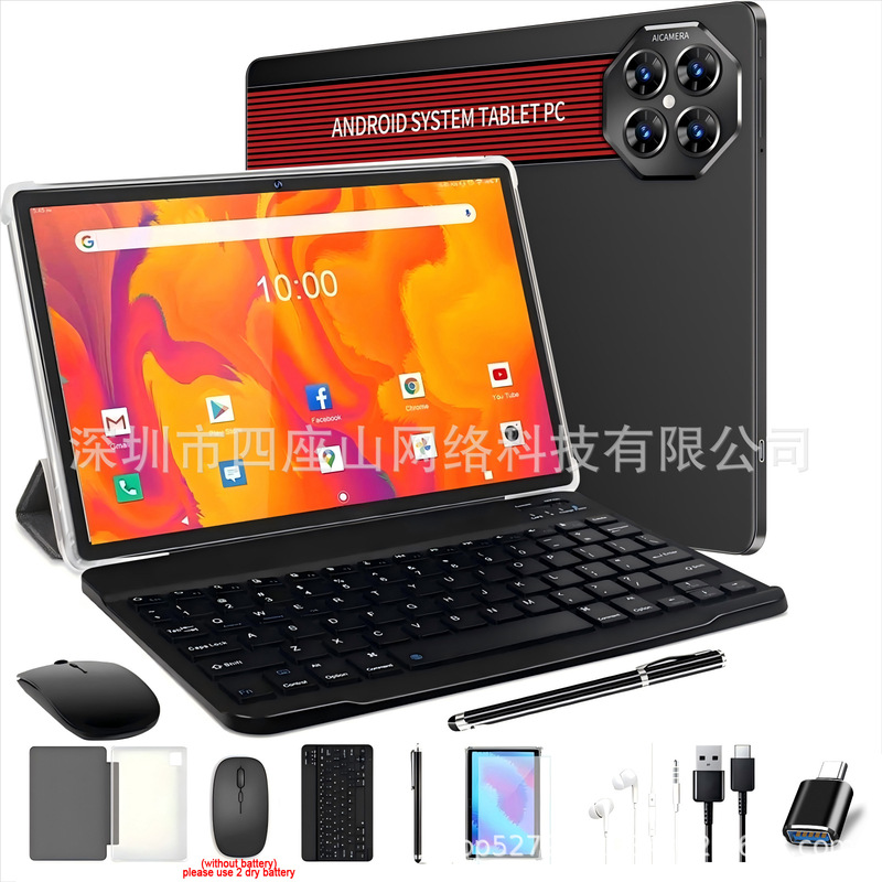 Cross-Border In-Stock Goods 10.1inch Octa-Core Tablet Computer with Call Function, Google Global Version, Multi-Language Support, Overseas Shipping Available