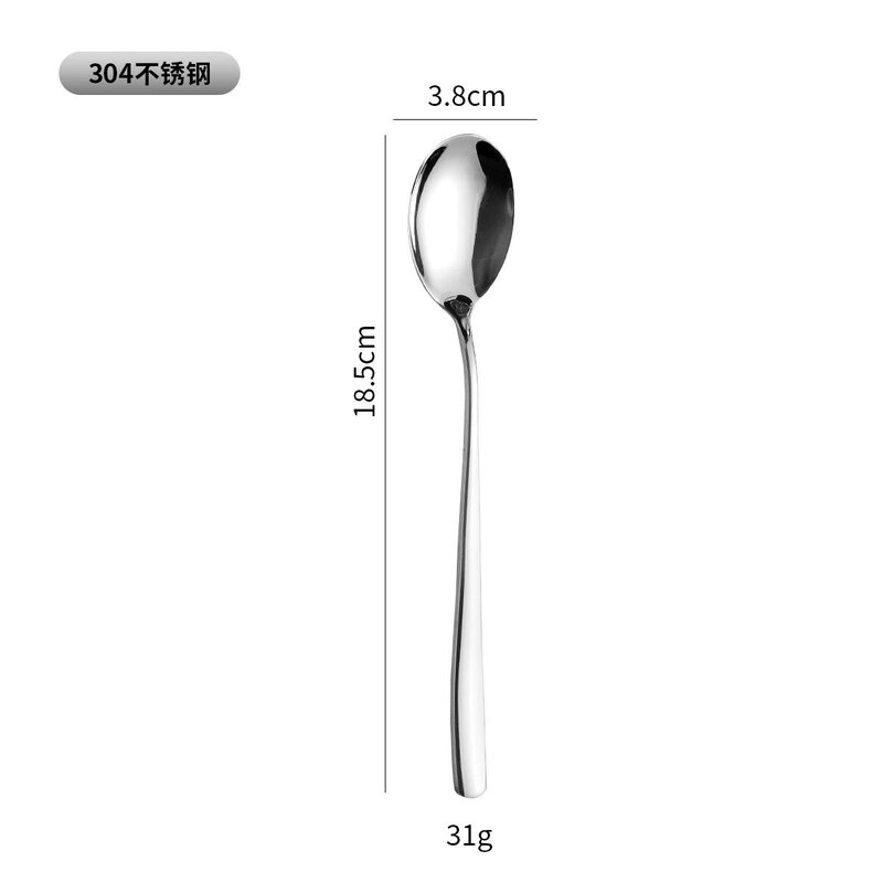 304韓国式ステンレスデザートスプーンフォークコーヒー長柄攪拌スプーン家庭用子供の食事スプーンステンレス食器|undefined