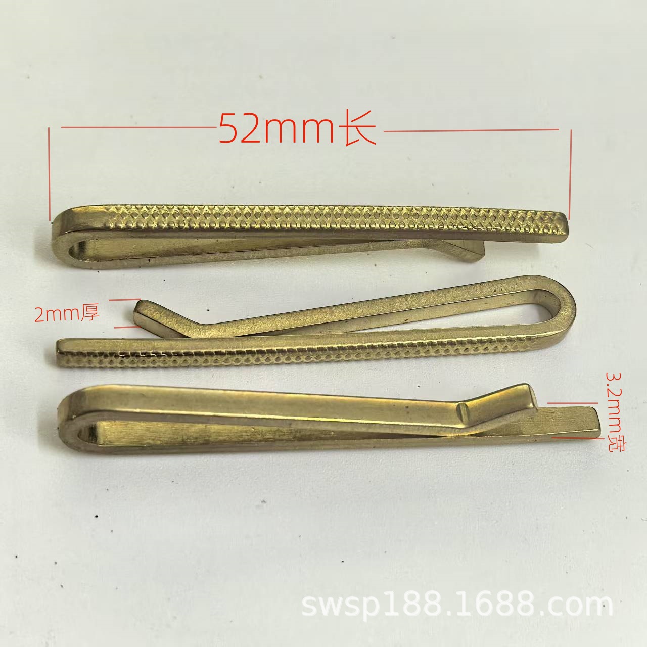 Simple Glossy Threaded Tie Clip Gift, Electroplated Gold, Silver, Bronze Pattern, Narrow Accessories, Ready-Made Clip