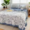 Blue and white are refreshing [suitable for sleeping naked, the whole sheet of cotton is not clumped] Summer cool quilt can be washed water or machine washable