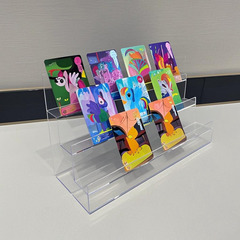 アクリル直播間カード展示棚透明デスクトップ谷子階段棚立牌周辺バッジ棚