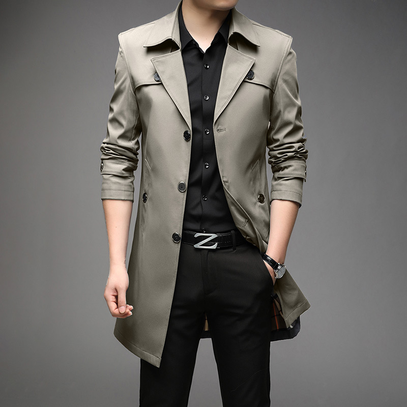 2024 Spring Large Top Men's Youth Solid Color Light Luxury Mid Length Men's Coat 17 Colors_voghion.com