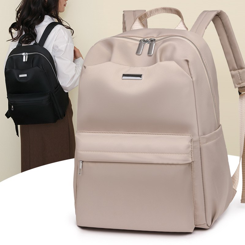 2024 nuevo estilo casual color sólido señoras gran capacidad mochila de viaje ligero al aire libre de nicho