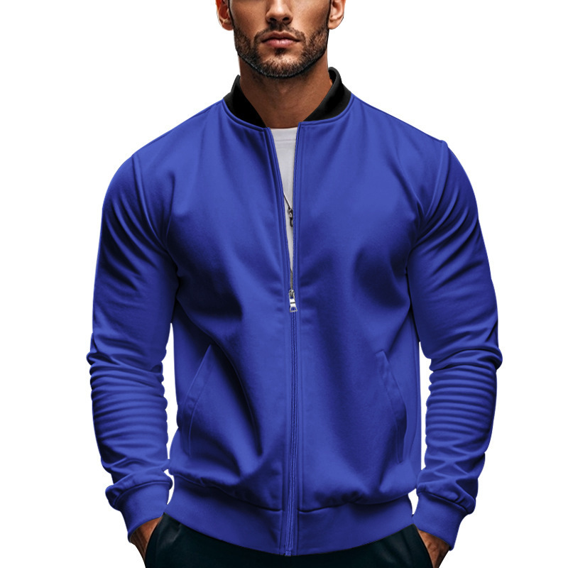 2024 New Cross-Border Autumn Men's Clothing Stand Collar Jacket Solid Color Sports Casual Zipper Long-Sleeved Top Men's Jacket 2024 New Cross-Border Autumn Men's Clothing Stand Collar Jacket Solid Color Sports Casual Zipper Long-Sleeved Top Men's Jacket