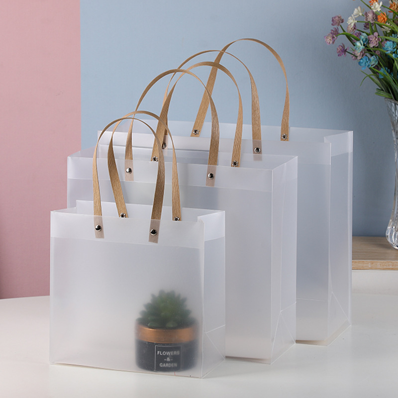Bolsas de tela transparentes esmeriladas para tiendas de ropa, recuerdos de boda, bolsas de regalo de Navidad con impresión de logotipo, impresión personalizada, disponibles en stock.