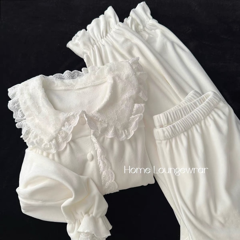 睡衣女秋冬减龄公主甜美少女保暖家居服加厚海岛绒日系网红睡衣|undefined