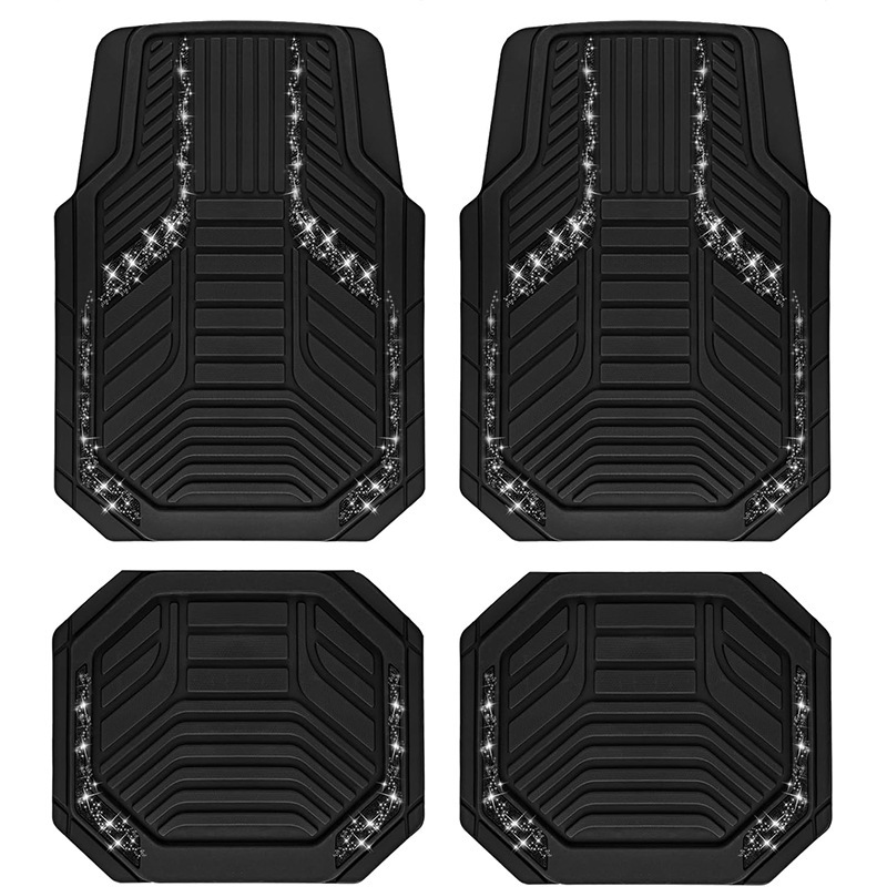 Temu Cross-Border Shipping of American-Style Universal Car Floor Mats That Are Stain-Resistant, Wear-Resistant, and Easy to Care For, Four-Piece Set in Stock