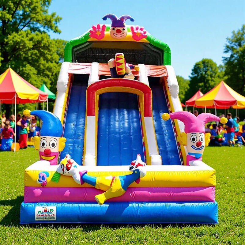 Inflatable foreign trade slide Castle commercial outdoor large indoor small children clown cartoon trampoline factory direct sales