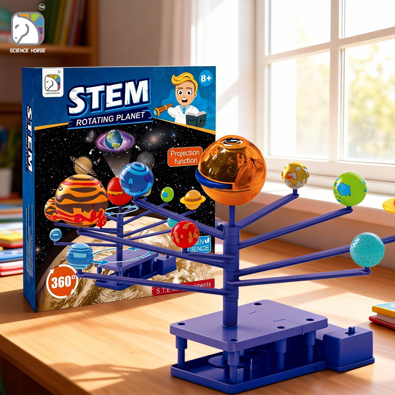 Xuema ocho planetas instrumento de aprendizaje Sistema Solar modelo alumnos de la escuela primaria galaxia eléctrica de tres bolas Instrumento astronómico material didáctico