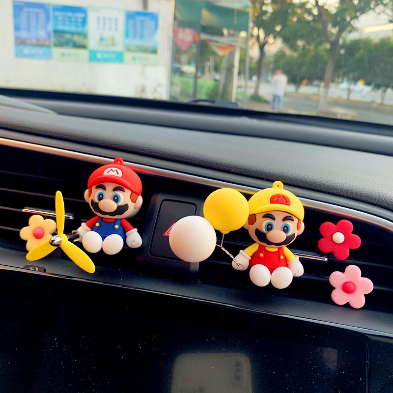 Mario Car Perfume Aire acondicionado Salida de aire Decoración del automóvil Aromaterapia del automóvil Decoración del automóvil Decoración del automóvil Adornos de dibujos animados Fragancia