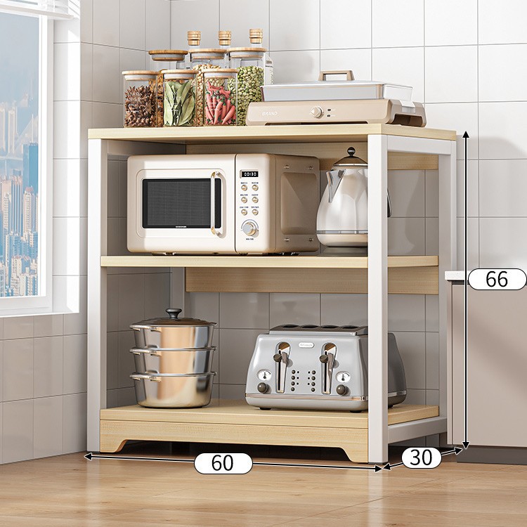 Estante de almacenamiento de cocina piso del hogar horno de microondas de múltiples capas estante simple multifuncional estante de almacenamiento