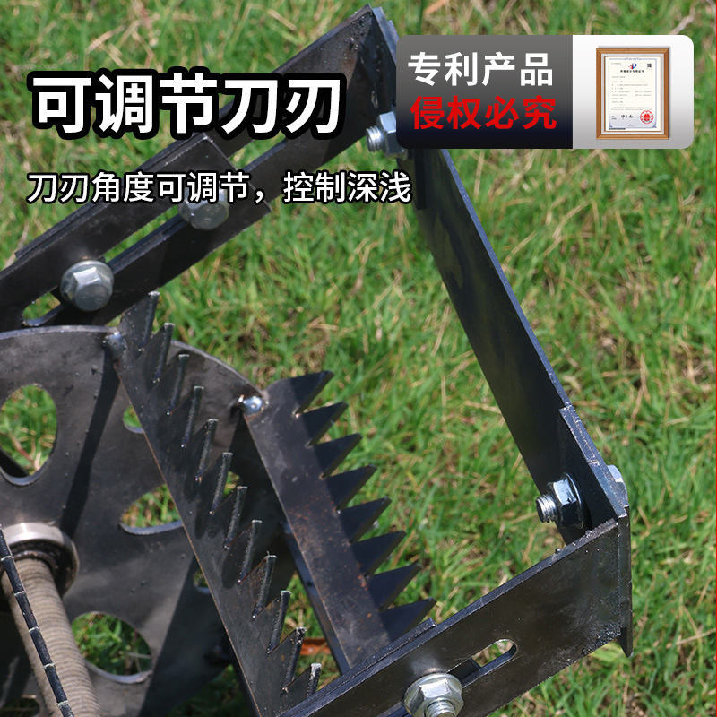 除草機ハンドプッシュホイール付き鍬マンガン鋼除草アーティファクト鋸歯車幅広い新しいハンドヘルドホイール付き|undefined