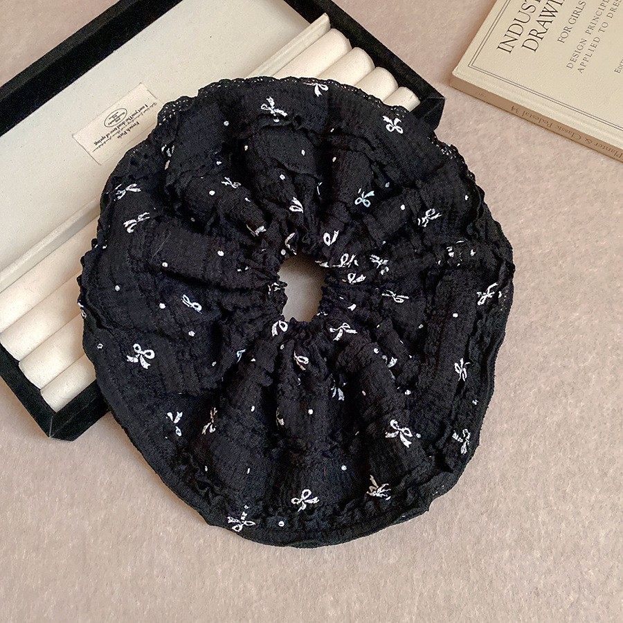 Encaje lazo para el cabello de intestino grueso de doble capa ins coreanos cuerda para el cabello de intestino grueso fresco y dulce en la parte posterior de la cabeza accesorios para el cabello femenino