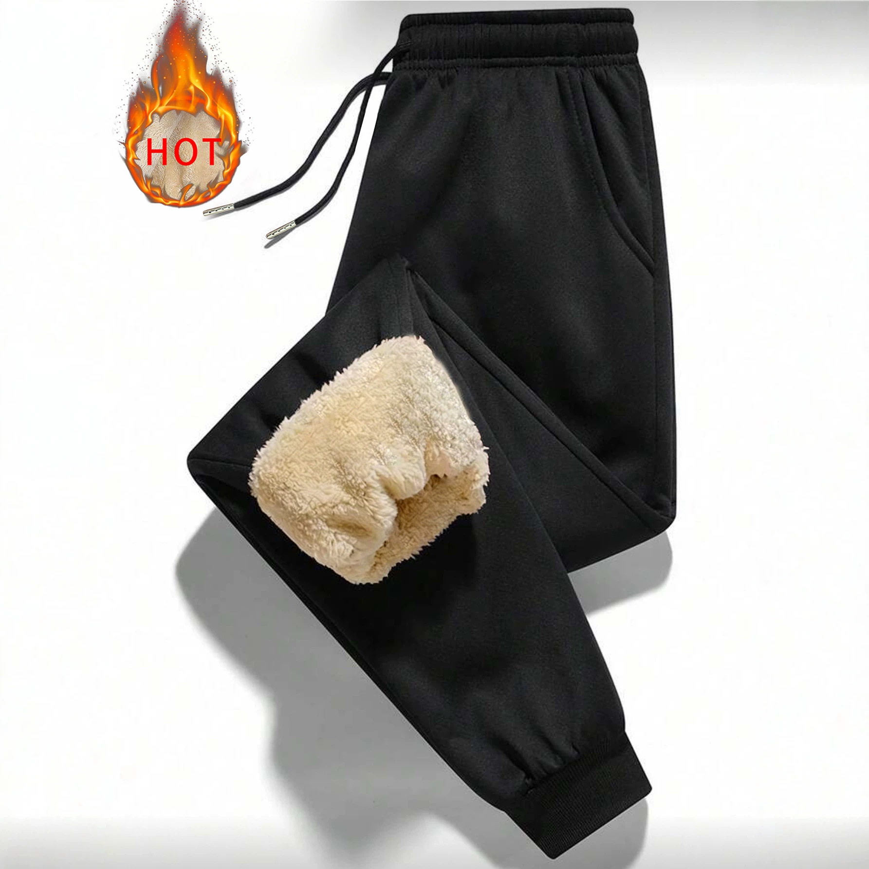 European and American cross-border bestsellers: 2026 winter new collection, casual, pocketed, warm, fleece-lined, sporty sweatpants for women