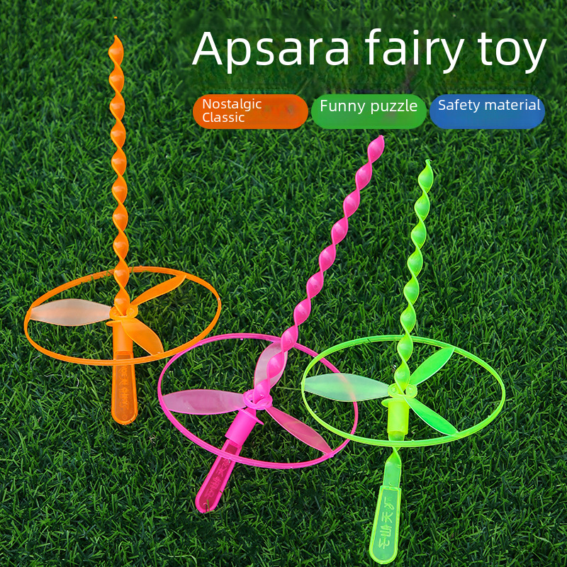 Hot Selling Hand-Pushed Flying Saucer Flying Saucer Flying Fairy Educational Children's Plastic Toy Creative Kindergarten Primary School Student Gift