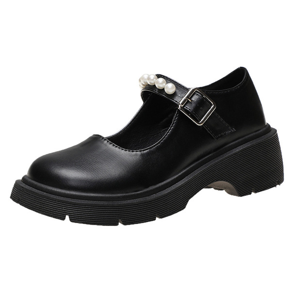 Retro Mary Jane shoes with a strap platform English style