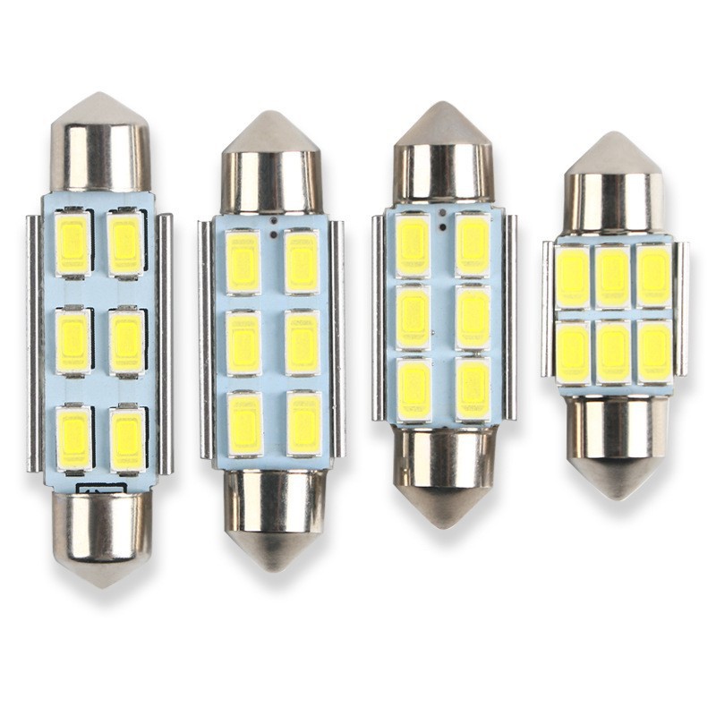 厂家批发 汽车led双尖阅读灯 42mm车顶灯5630 6灯 解码高亮汽车灯