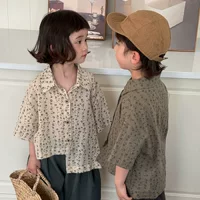 Jiaye Children Pin 2025 Детская летняя новая цветочная рубашка с короткими рукавами для мужчин и женщин