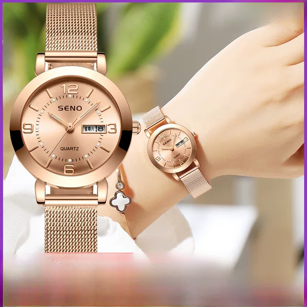 Dropshipping Quartz Watch, Luminous Waterproof Dual Calendar Automatic Watch for Female Students, Wholesale Custom Women's Watch