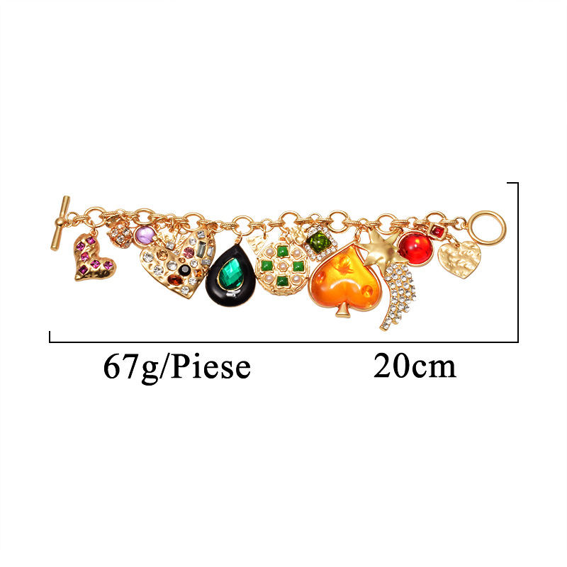 Retro Fashion Geometric Star Heart Shape Alloy Asymmetrical Plating Artificial Gemstones Womenu0027S