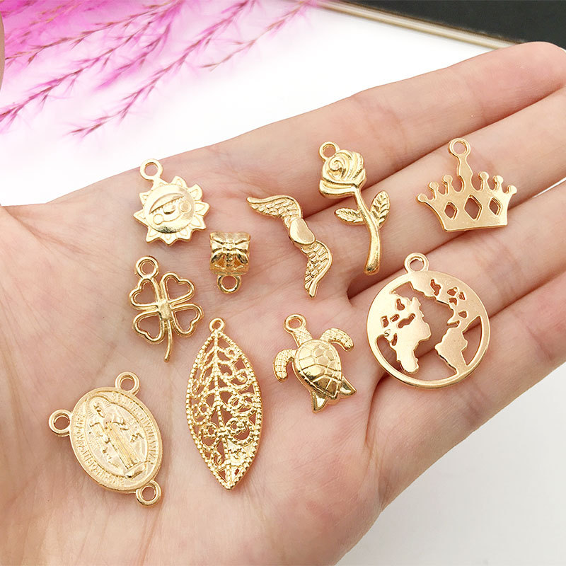 100 PCS/Package 50 PCS/Package 15-25mm Alloy Heart Shape Flower Elephant Pendant display picture 10