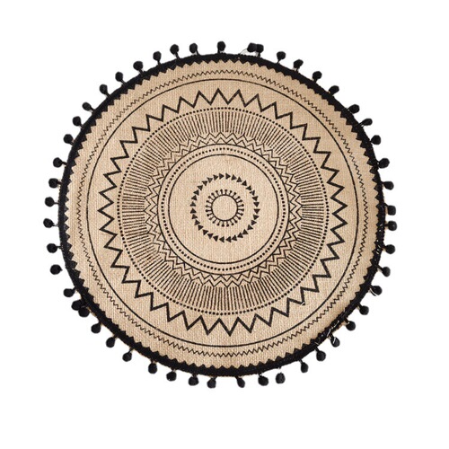 Nordic woven placemats, jute placemats, photography props, decorative mats, round tassel edge placemats, dining table mats, thermal insulation mats