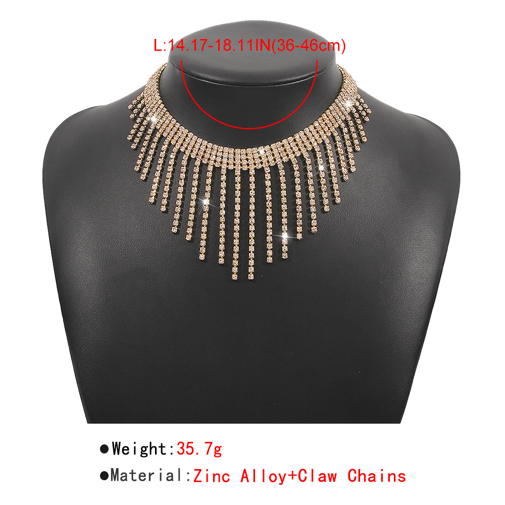 1 Pièce Mode Gland Alliage Incruster Strass Femmes Collier Ras De Cou display picture 3